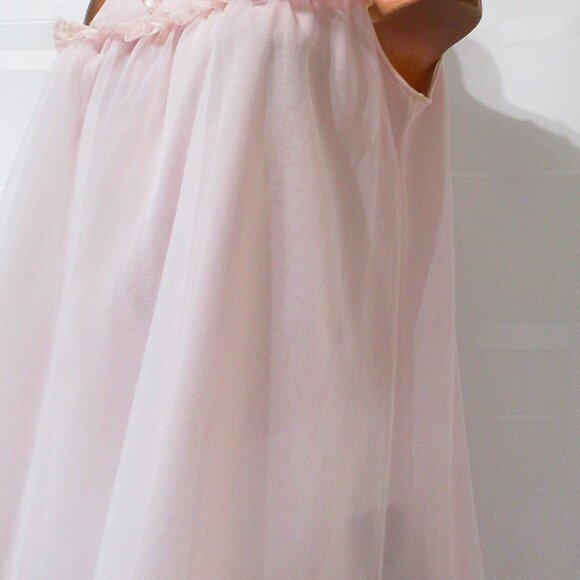 Vintage  Pink Double Nylon Babydoll L - Picture 6 of 9